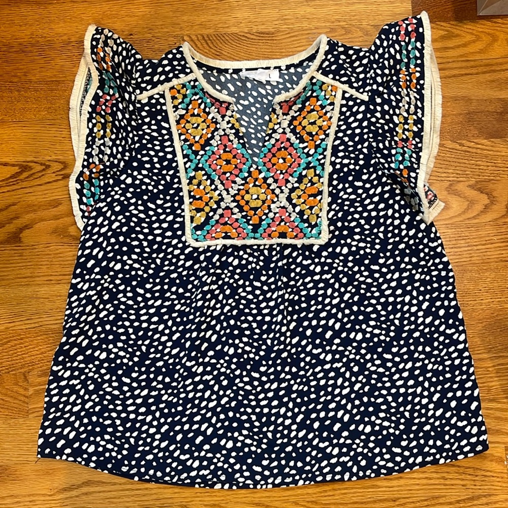 THML Carmine Embroidered Top - Small